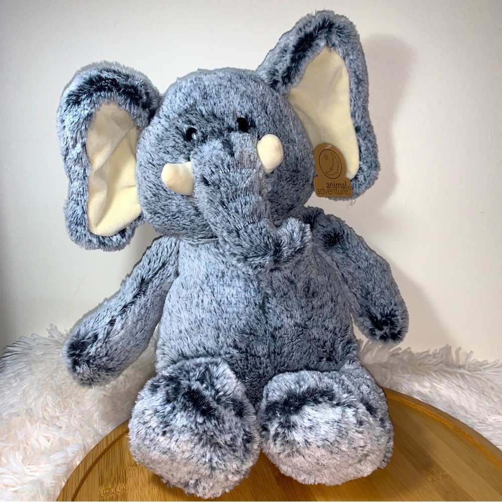 Animal Adventure Elephant Plush Toy Soft Gray Stuffed Animal 12"